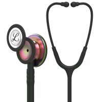 سماعة طبية Littmann Classic III سوداء مع قطعة صدر قوس قزح 5870