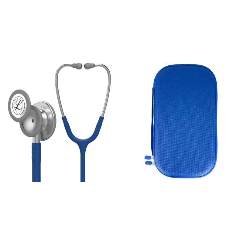 Pack étudiant - Stéthoscope Littmann Classic III Bleu marine 5622 + Étui bleu perlé
