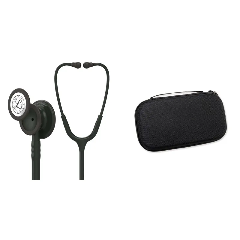 Studentenpaket - Littmann Classic III Schwarz Stethoskop schwarzes Bruststück 5803 + Perlschwarz Tasche